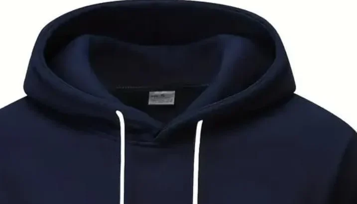 Men’s Color Block Fleece Hoodie Blue, White, Black