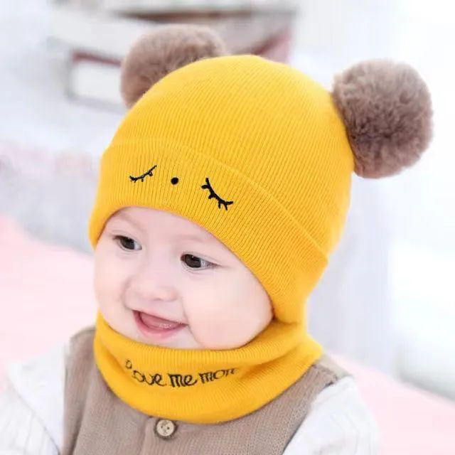 Winter Collection 2026 Yellow Wool Bear Ear Beanie & Neck Warmer Set - Kids Accessories for sale in Karachi - photo 2