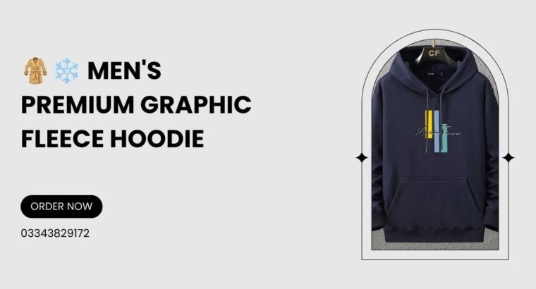 Men’s Red Fleece Hoodie with Graphic Pri...