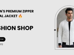 Men’s Maroon Zipper Casual Jacket Collar Solid Color