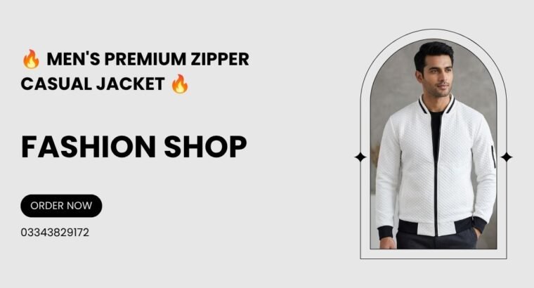 Men’s Maroon Zipper Casual Jacket Collar...