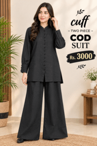 Black Cuff Two pcs Women’s Suit | COD | Rs. 3000