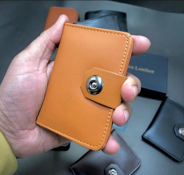 Men’s Brown Leather Wallet with Snap Closure