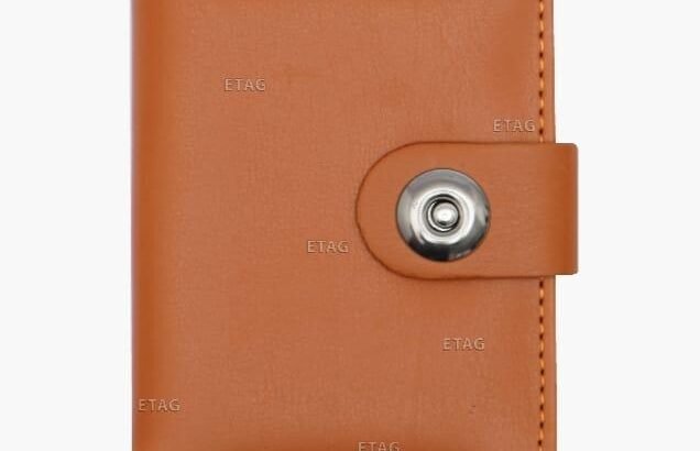 Men’s Brown Leather Wallet with Snap Closure
