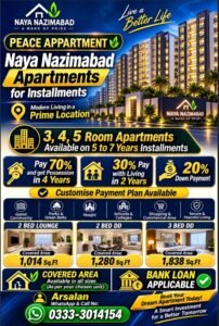 Naya Nazimabad Apartment On INSTALLMENTS
