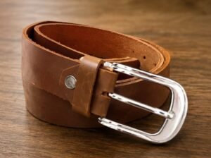 Premium Genuine Leather Brown Belt for Men | Classic Silver Buckle | Casual