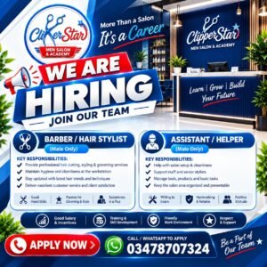 Barber / Hair Stylist & Salon Assistant Required
