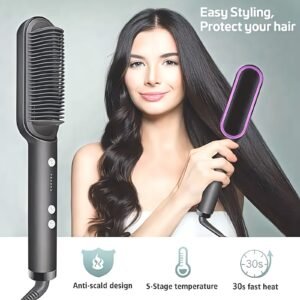 Baal Straight Karna Hua Ab Asaan! 2-in-1 Hot Air Straightener Brush