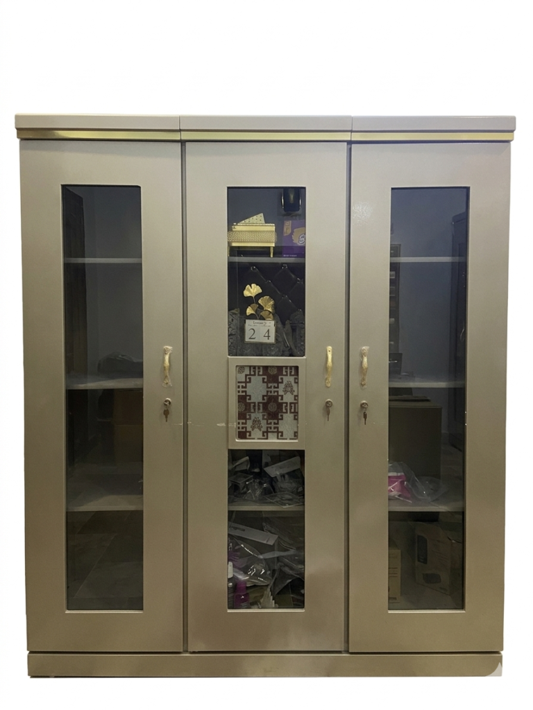 Spacious 3-Door Glass Showcase / Storage Cabinet