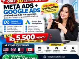 Meta Ads and Google Ads Management – Rs. 5,500/Month