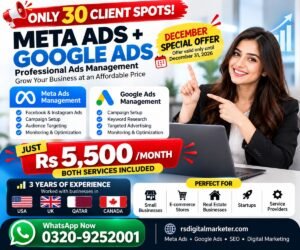 Meta Ads and Google Ads Management – Rs. 5,500/Month
