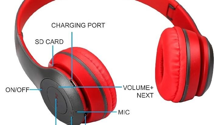 Wireless Headphones, P47 Bluetooth Foldable Headset with Microphone Su
