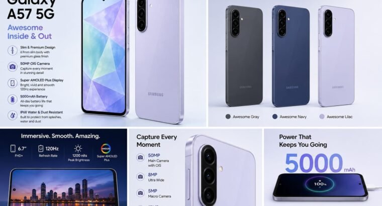 Samsungs galaxy A57 5G 8/256 box pack non active