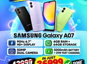 Samsung’s Galaxy A07 box pack 4/64 non active