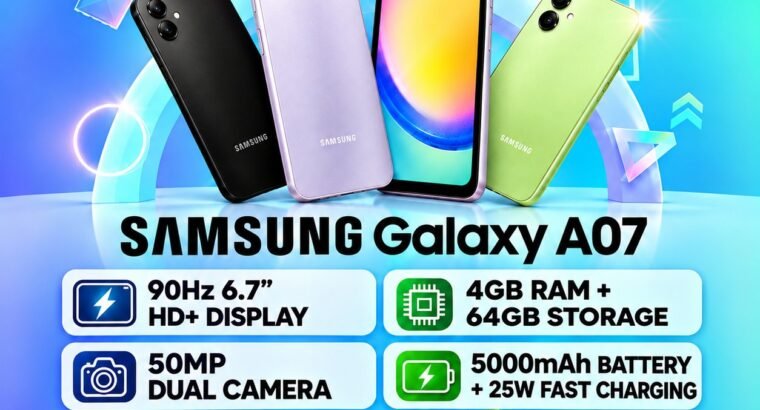 Samsung’s Galaxy A07 box pack 4/64 non active