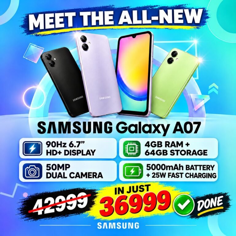 Samsung’s Galaxy A07 box pack 4/64 non active