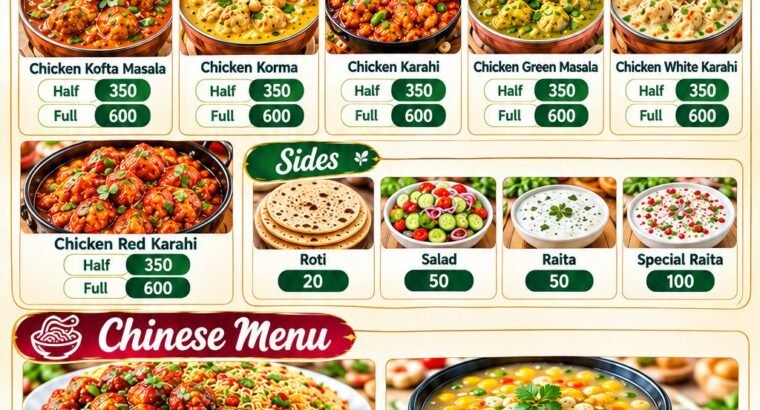 desi Chinese Italian foods