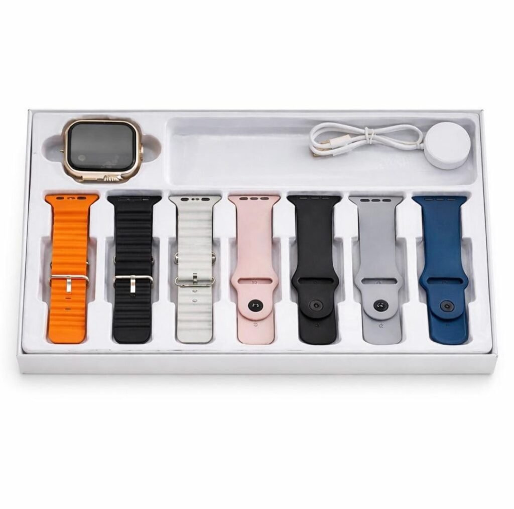 Ultra Smart Watch with 7 Straps + Wireless Charger | New Set - photo 3