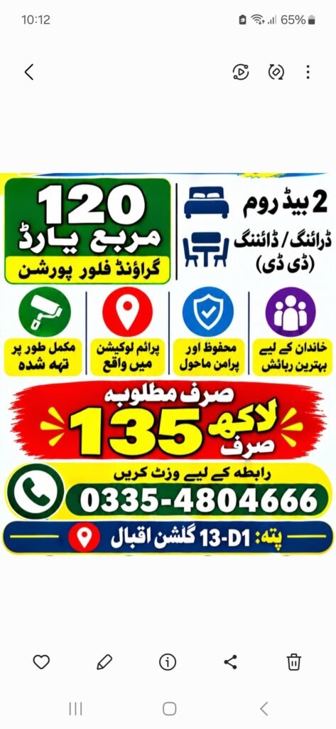 ground floor portion for sell
