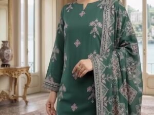 karandi shirt embroidered doppata