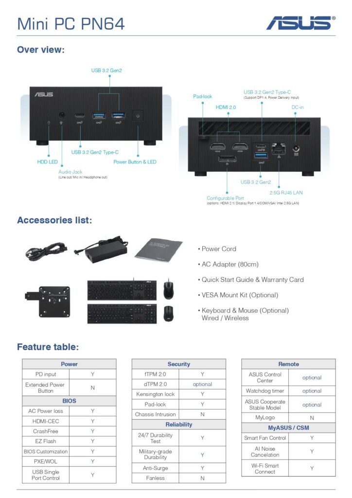 ASUS Expert Center PN64 Mini PC – Core i5 12th Gen 12500H - photo 3