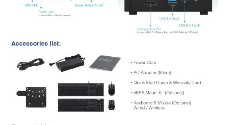 ASUS Expert Center PN64 Mini PC – Core i5 12th Gen 12500H