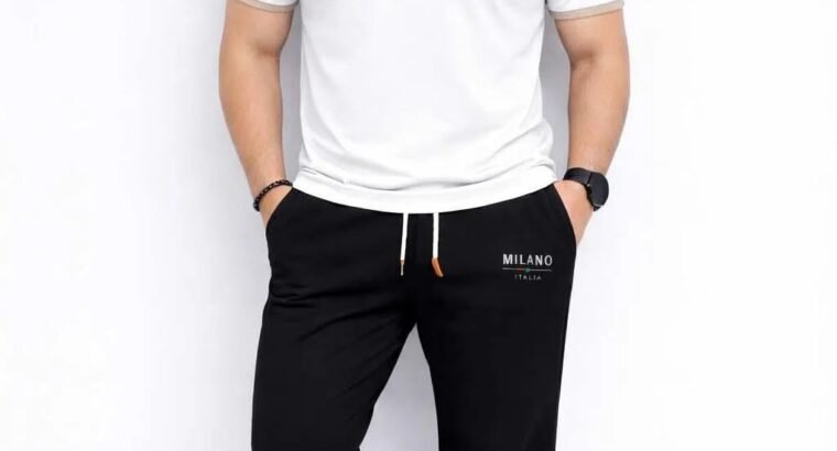 Men’s Printed Tracksuit Set – White & Blac...