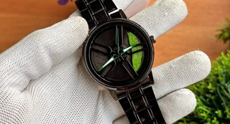 STAINLESS STEEL SPINNING WATCH (BLACK RED)