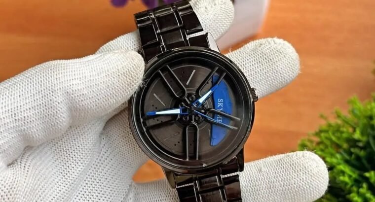 STAINLESS STEEL SPINNING WATCH (BLACK RED)
