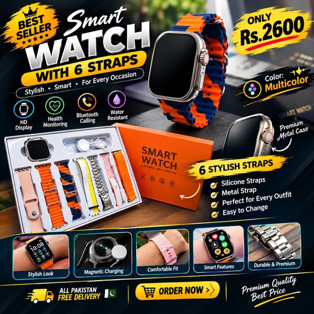 SMARTWATCH WITH 6 INTERCHANGEABLE STRAPS - photo 4