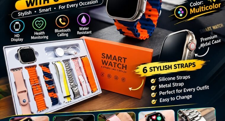 SMARTWATCH WITH 6 INTERCHANGEABLE STRAPS