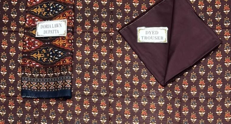 3pcs Women’s Unstitched Printed Lawn Suit