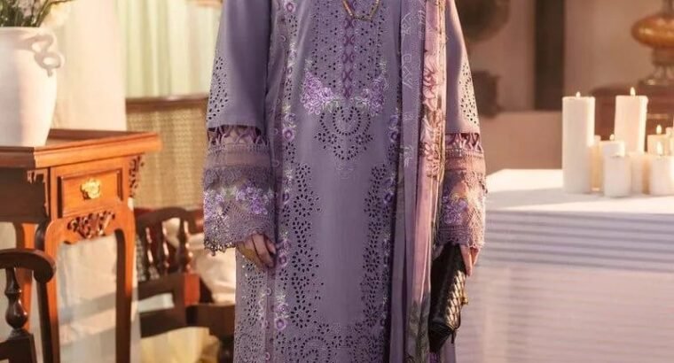 Lilac Embroidered 3- piece Unstitched Suit for women