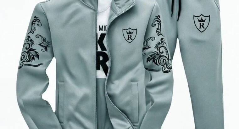 Men’s Fleece Printed zipper Tracksuit