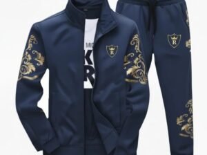 Men’s Fleece Printed zipper Tracksuit