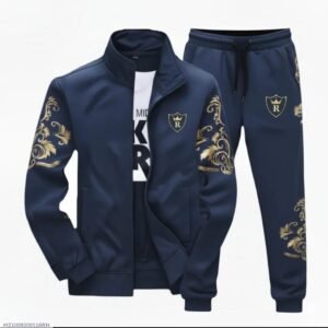 Men’s Fleece Printed zipper Tracksuit