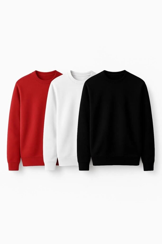 Pack of 3 Sweatshirts – Red White Black – Winter - photo 3