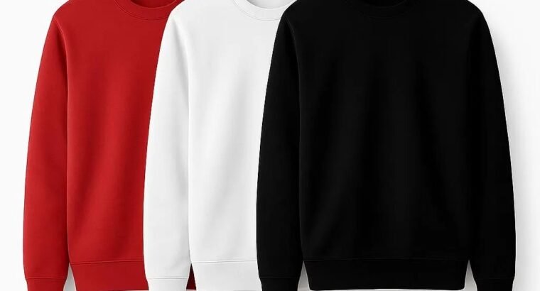 Pack of 3 Sweatshirts – Red White Black – Winter