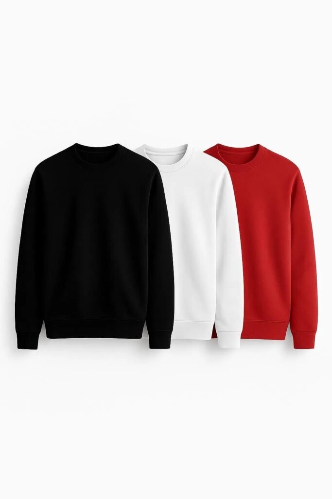 Pack of 3 Sweatshirts – Red White Black – Winter - photo 2