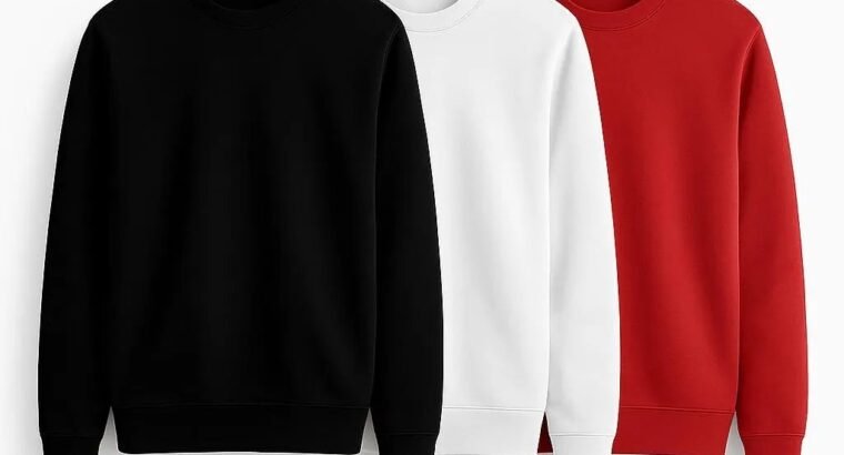 Pack of 3 Sweatshirts – Red White Black – Winter