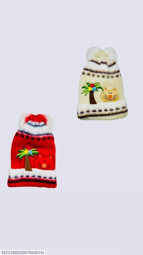 Baby Embroidered Beanies Pack of 2 – Red and White - photo 3