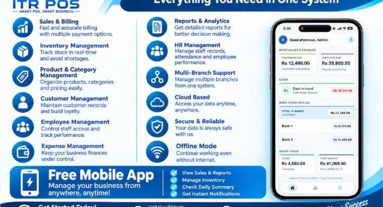 ITR POS Software – Smart Business Management Solution for All Business