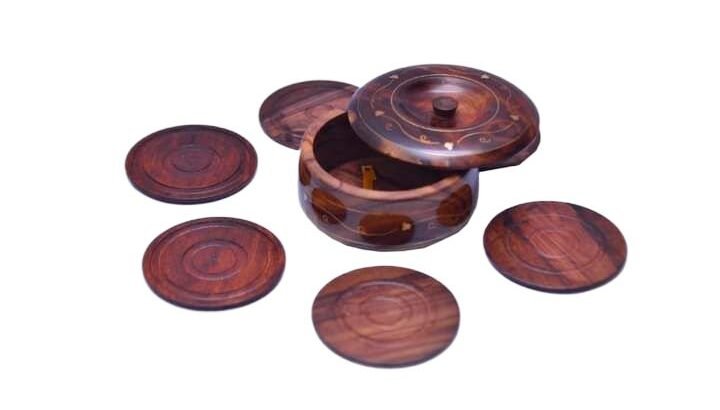 Wooden Coster. Coster Set