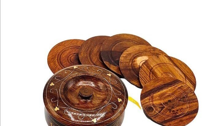 Wooden Coster. Coster Set