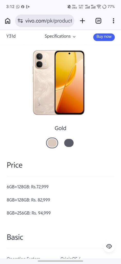 Vivo Y31D