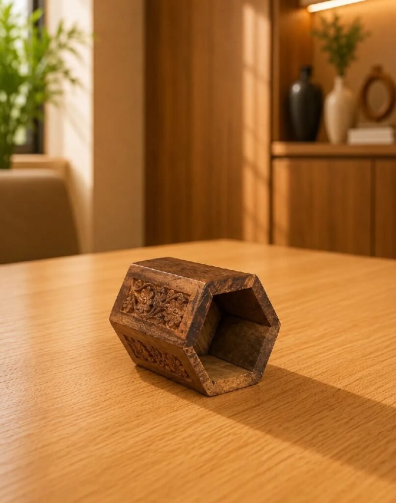 Handmade Wooden Pen Holder – Carved Wooden Pencil Stand for Desk & Off - photo 4