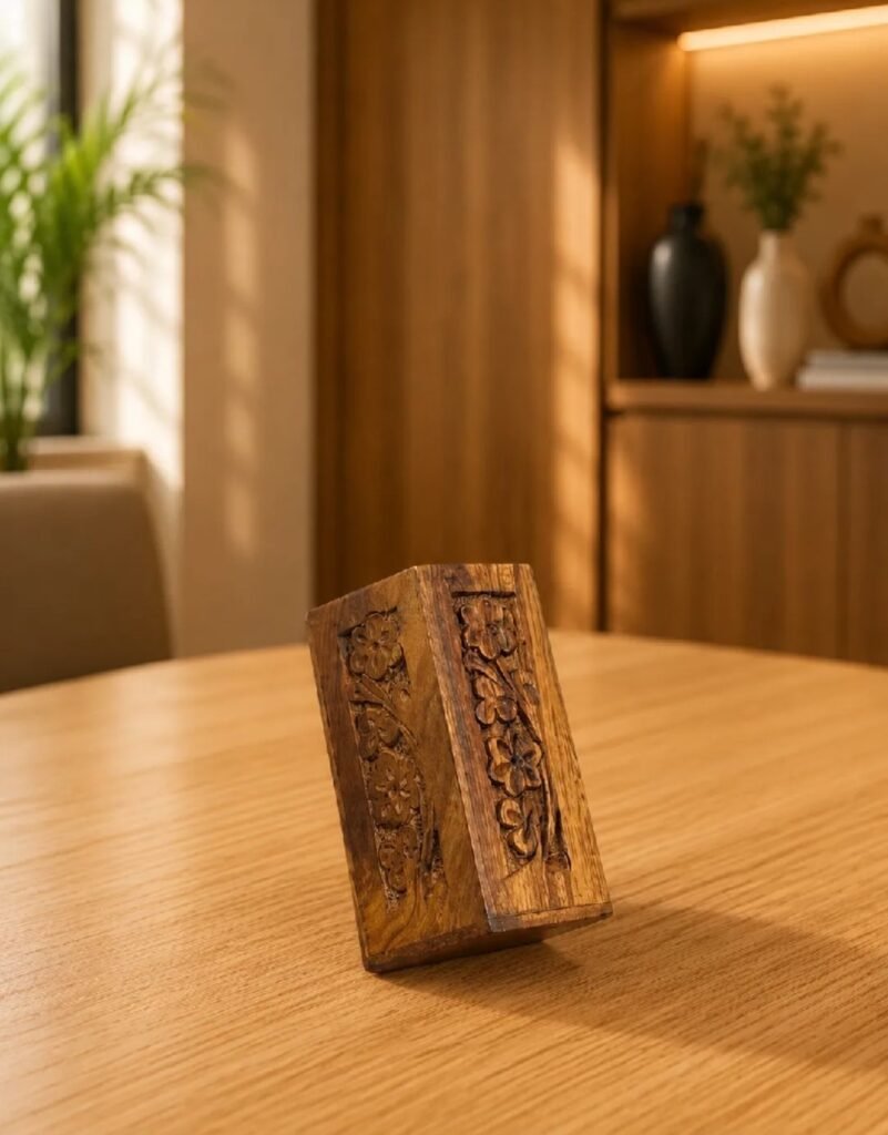 Handmade Wooden Pen Holder – Carved Wooden Pencil Stand for Desk & Off - photo 3
