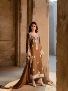 Winter Special: Stitched Linen Embroidered 3-Pcs Suit