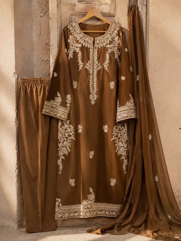 Winter Special: Stitched Linen Embroidered 3-Pcs Suit - Clothes for sale in Peshawar - photo 3