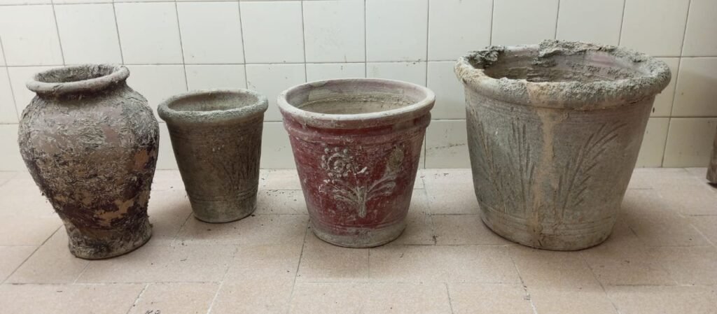Garden Pots Set (4 Pieces) – Cement & Clay Planters for Sale - photo 1